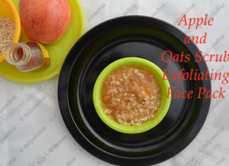How to Prepare Apple and Oatmeal exfoliating face pack and Scrub
