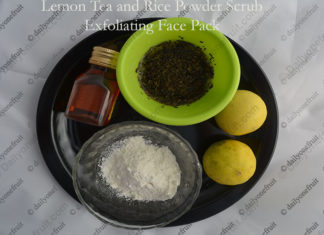How to Prepare Lemon and Green Tea exfoliating face pack and Scrub Lemon Tea and Rice Powder Exfoliating Face Pack