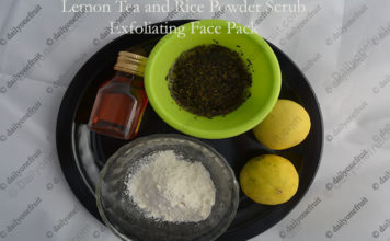 How to Prepare Lemon and Green Tea exfoliating face pack and Scrub Lemon Tea and Rice Powder Exfoliating Face Pack