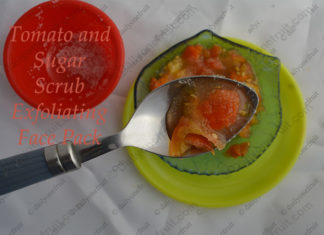 How to Prepare Tomato and Sugar Exfoliating Face pack and Scrub Tomato and Sugar Exfoliating Face scrub