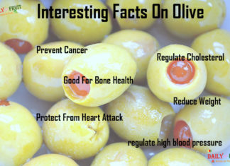 Nutrition chart for Olive Interesting facts on olive