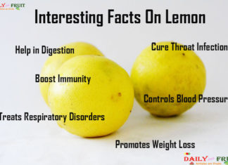 Nutrition chart for Lemon interesting facts on Lemon