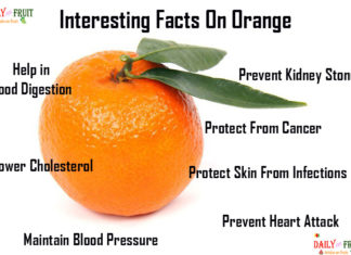 Nutrition chart for Orange interesting facts on orange